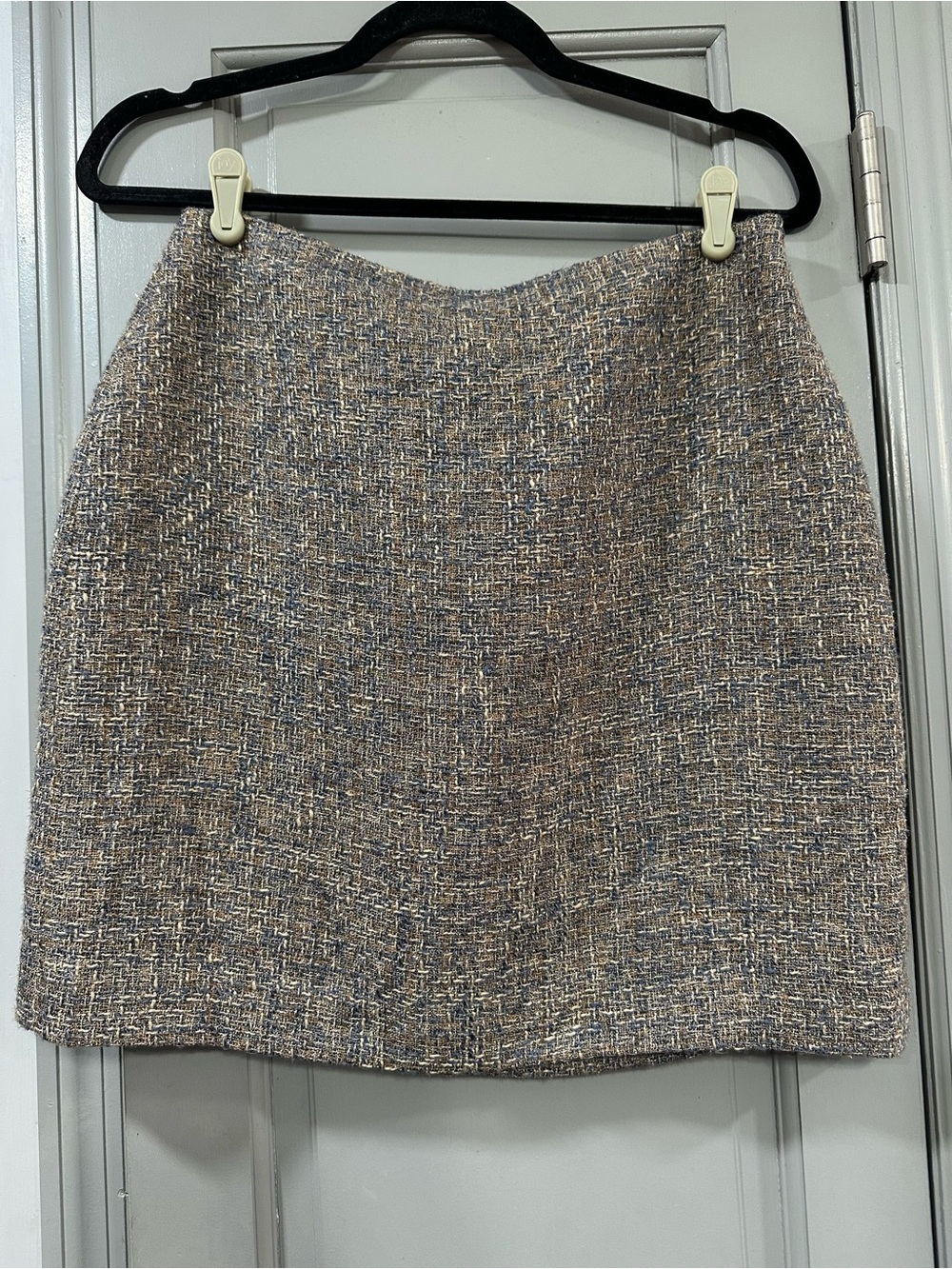 Calvin Klein Multi-Tone Tweed Mini Skirt - Beige & Blue